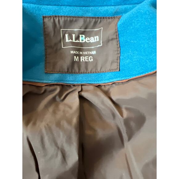women's LL BEAN blue lined sueded cotton trench. Pockets MED - Picture 8 of 10